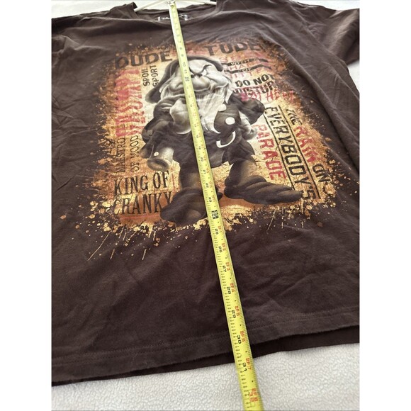 Vintage Brown And Yellow Graphic Disneyland Grumpy Dwarf T-shirt - Picture 7 of 9